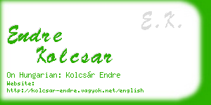 endre kolcsar business card